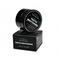 Charcoal Teeth Whitening Powder Natural Coconut Teeth Whitener  with Bamboo Brush